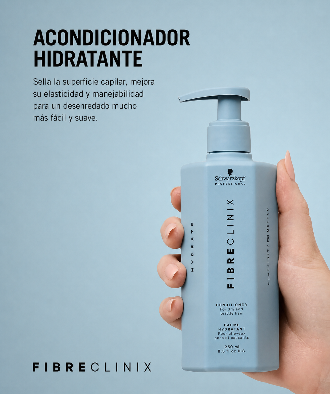 Acondicionador hidratante Fibre Clinix Hydrate para desenredado suave